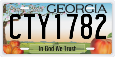 GA license plate CTY1782