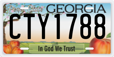 GA license plate CTY1788