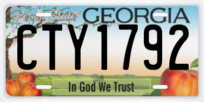 GA license plate CTY1792