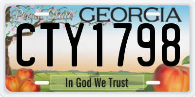 GA license plate CTY1798