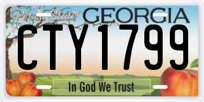 GA license plate CTY1799