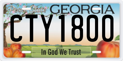 GA license plate CTY1800