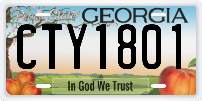 GA license plate CTY1801