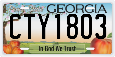 GA license plate CTY1803