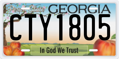 GA license plate CTY1805