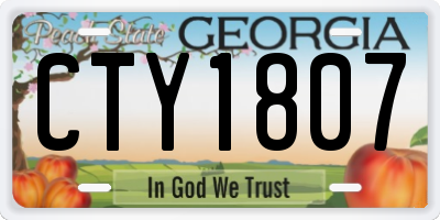 GA license plate CTY1807