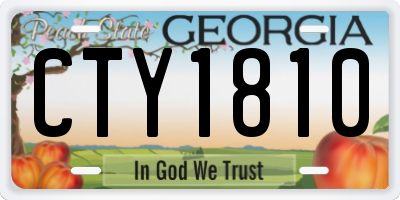 GA license plate CTY1810