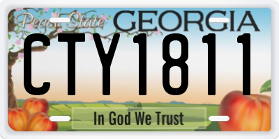 GA license plate CTY1811
