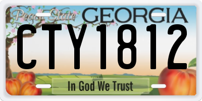 GA license plate CTY1812