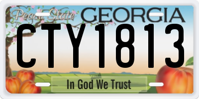 GA license plate CTY1813