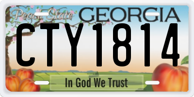 GA license plate CTY1814