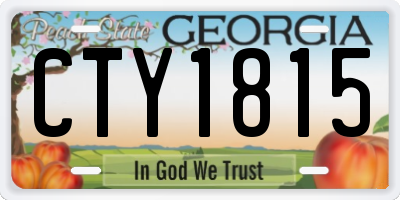 GA license plate CTY1815