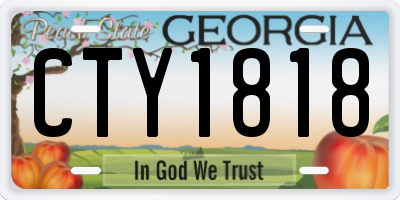 GA license plate CTY1818