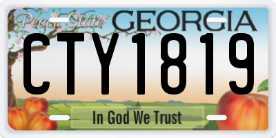 GA license plate CTY1819