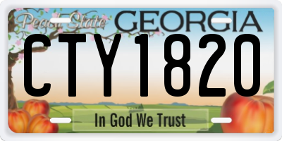 GA license plate CTY1820