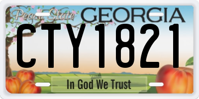 GA license plate CTY1821