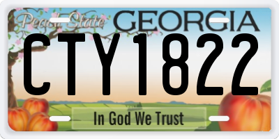 GA license plate CTY1822