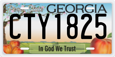 GA license plate CTY1825