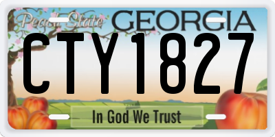 GA license plate CTY1827