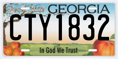 GA license plate CTY1832