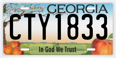 GA license plate CTY1833