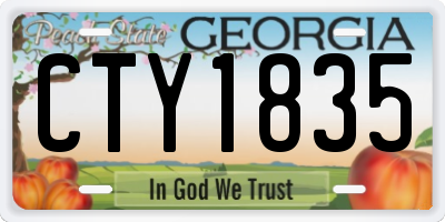 GA license plate CTY1835