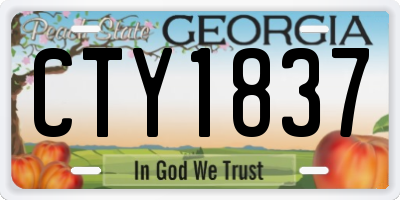 GA license plate CTY1837