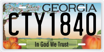 GA license plate CTY1840