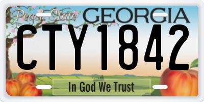GA license plate CTY1842