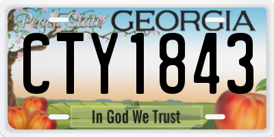 GA license plate CTY1843