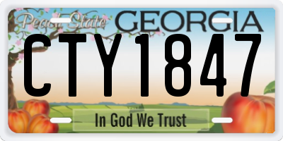 GA license plate CTY1847