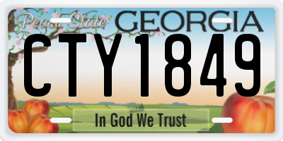 GA license plate CTY1849