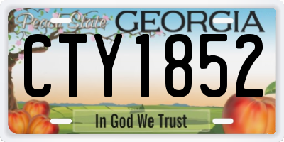GA license plate CTY1852