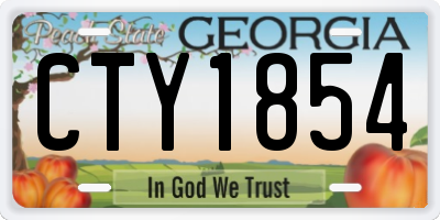 GA license plate CTY1854