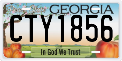 GA license plate CTY1856