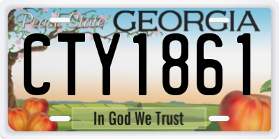 GA license plate CTY1861