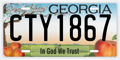 GA license plate CTY1867