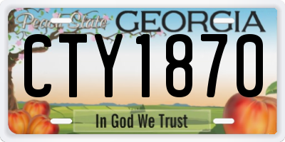 GA license plate CTY1870