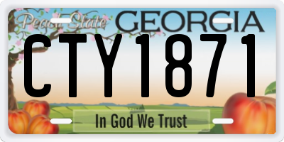 GA license plate CTY1871