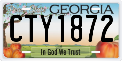 GA license plate CTY1872