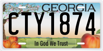 GA license plate CTY1874