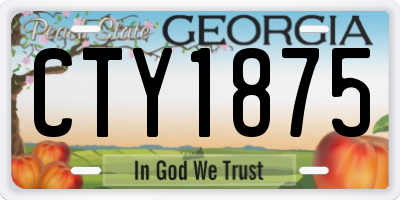 GA license plate CTY1875