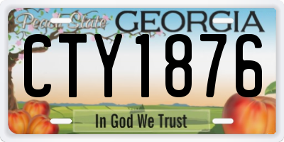 GA license plate CTY1876