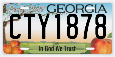 GA license plate CTY1878