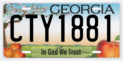GA license plate CTY1881