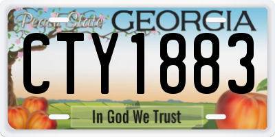GA license plate CTY1883