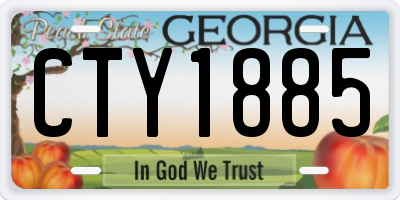 GA license plate CTY1885