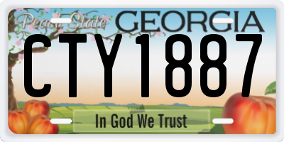 GA license plate CTY1887