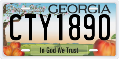 GA license plate CTY1890