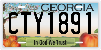 GA license plate CTY1891